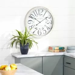 Grayson Lane Analog 24-in X 24-in White Round Vintage Wall Standard Clock -GRAYSON LANE SHOP 330858169 AlternateImage1