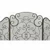 Grayson Lane Traditional Fireplace Screen - Black Metal - 35-in X 52-in