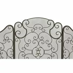 Grayson Lane Traditional Fireplace Screen - Black Metal - 35-in X 52-in