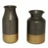 Grayson Lane Set Of 2 8-in , 9.25-in Contemporary Vase - Gold - Metal