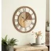 Grayson Lane Analog 36-in X 36-in Brown Round Wall Standard Clock
