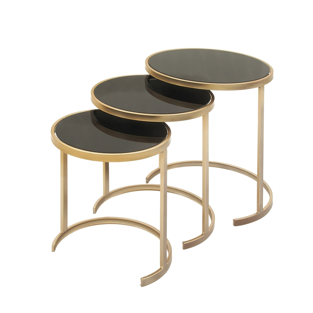 Grayson Lane 3-Piece Glass Accent Table Set 1 Grayson Lane 3-Piece Glass Accent Table Set