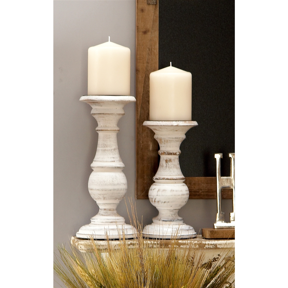 Grayson Lane 3-Candle Wood Pillar Holder (10-in, 8-in, 6-in) 1 Grayson Lane 3-Candle Wood Pillar Holder (10-in, 8-in, 6-in)