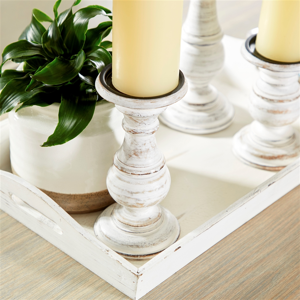 Grayson Lane 3-Candle Wood Pillar Holder (10-in, 8-in, 6-in) 4 Grayson Lane 3-Candle Wood Pillar Holder (10-in, 8-in, 6-in) - Image 4