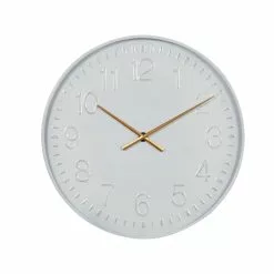 Grayson Lane Analog 24-in X 24-in White Round Wall Standard Clock