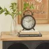 Grayson Lane Analog 9-in X 6-in Brown Round Tabletop Standard Clock