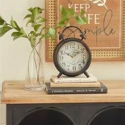 Grayson Lane Analog 9-in X 6-in Brown Round Tabletop Standard Clock