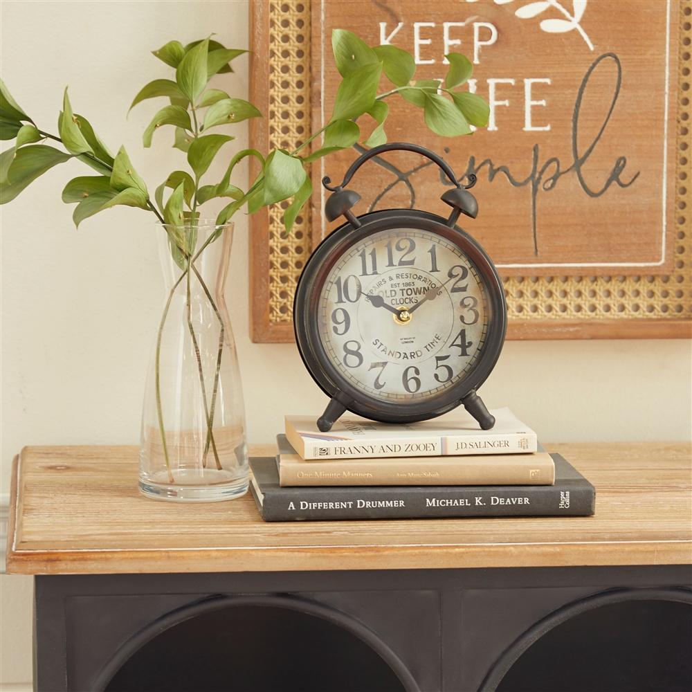 Grayson Lane Analog 9-in X 6-in Brown Round Tabletop Standard Clock 1 Grayson Lane Analog 9-in X 6-in Brown Round Tabletop Standard Clock