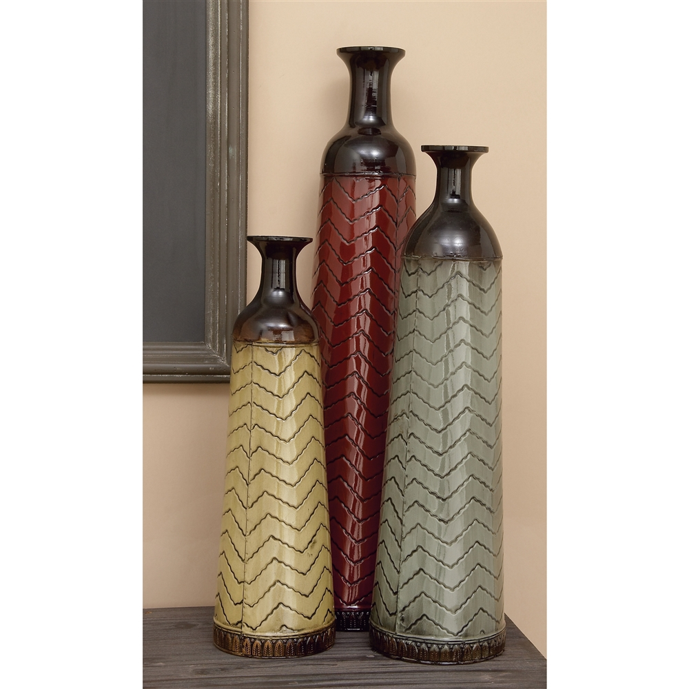 Grayson Lane Set Of 3 32-in , 27-in , 22-in Traditional Vase - Multi Coloured - Metal 2 Grayson Lane Set Of 3 32-in , 27-in , 22-in Traditional Vase - Multi Coloured - Metal - Image 2