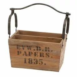 Grayson Lane Rustic Magazine Holder Light - Brown Wood - 16-in X 16-in -GRAYSON LANE SHOP 330858286 MainImage 001