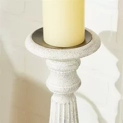 Grayson Lane 3-Candle Pillar Holder - 18-in, 15-in, 12-in -White Mango Wood -GRAYSON LANE SHOP 330858301 AlternateImage2
