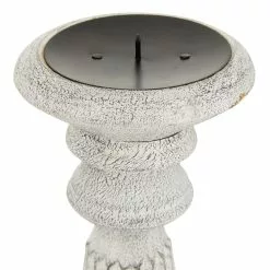 Grayson Lane 3-Candle Pillar Holder - 18-in, 15-in, 12-in -White Mango Wood -GRAYSON LANE SHOP 330858301 AlternateImage3