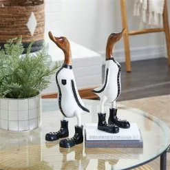 Grayson Lane Duck Farmhouse Sculpture - White Wood - 16-in X 7-in -GRAYSON LANE SHOP 330858305 AlternateImage1