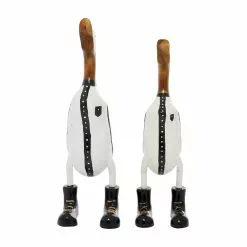 Grayson Lane Duck Farmhouse Sculpture - White Wood - 16-in X 7-in