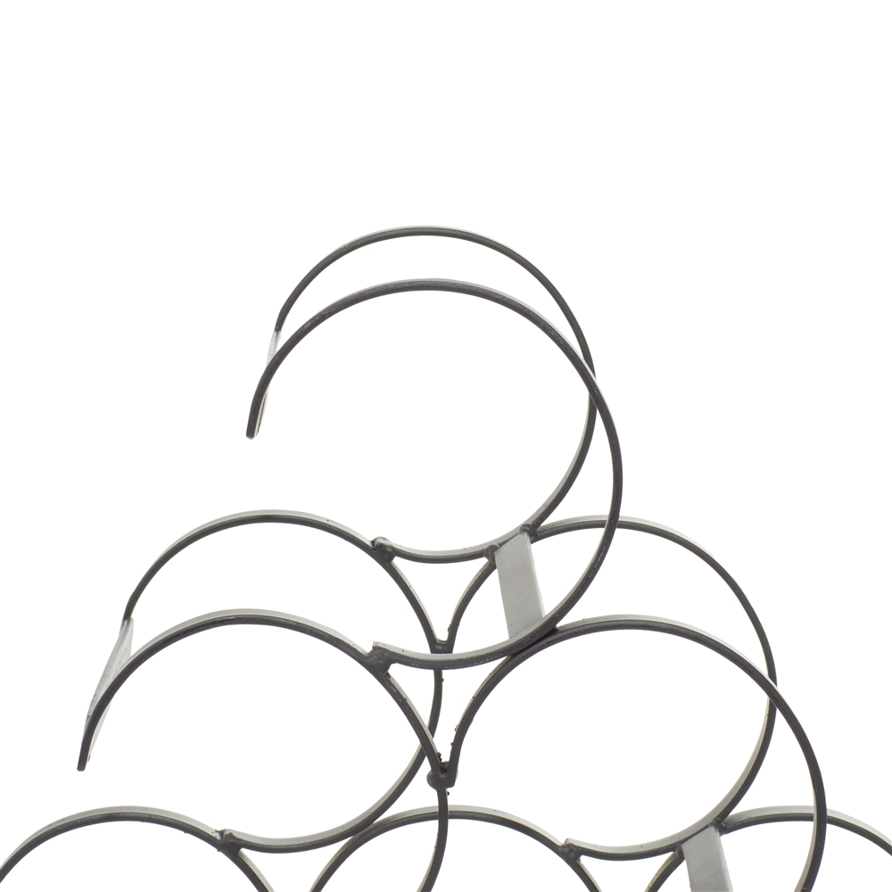 Grayson Lane 6-Bottle Black Metal Industrial Wine Holder Rack 6 Grayson Lane 6-Bottle Black Metal Industrial Wine Holder Rack - Image 6