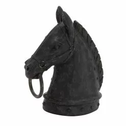 Grayson Lane Black Poly Stone Horse Head Sculpture - 12-in X 9-in -GRAYSON LANE SHOP 330858331 MainImage 001