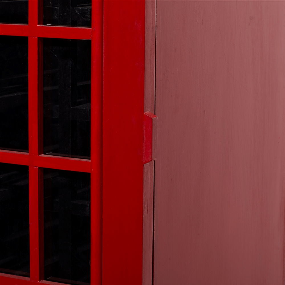 Grayson Lane 27-Bottle Red Wood Vintage Wine Cabinet Holder 6 Grayson Lane 27-Bottle Red Wood Vintage Wine Cabinet Holder - Image 6