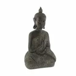 Grayson Lane Buddha Bohemian Sculpture - Brown Poly Stone - 17-in X 9-in