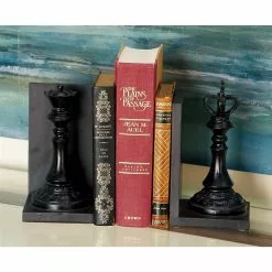 Grayson Lane Set Of 2 5-in X 8-in Black Traditional Chess Bookends - Resin -GRAYSON LANE SHOP 330858415 AlternateImage1