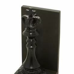Grayson Lane Set Of 2 5-in X 8-in Black Traditional Chess Bookends - Resin -GRAYSON LANE SHOP 330858415 AlternateImage3