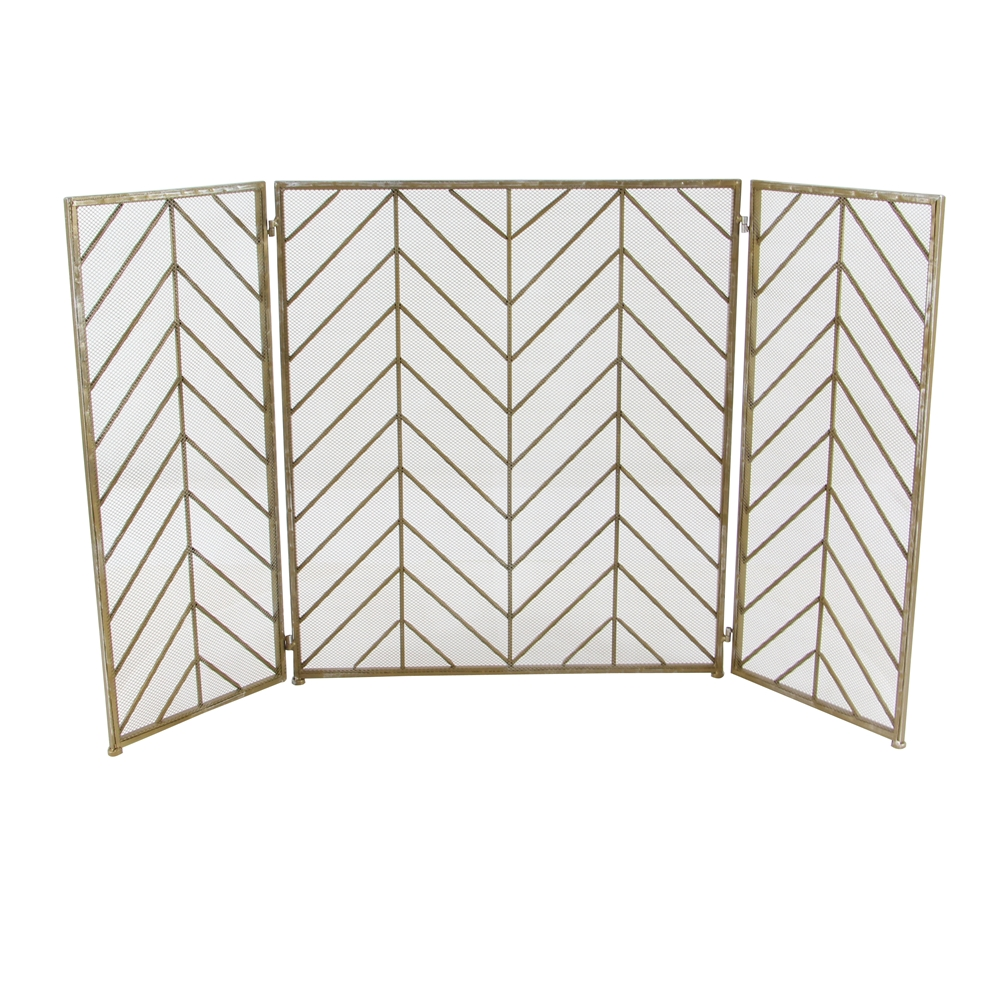 Grayson Lane Contemporary Fireplace Screen Brass - Metal - 31-in X 52-in 3 Grayson Lane Contemporary Fireplace Screen Brass - Metal - 31-in X 52-in - Image 3