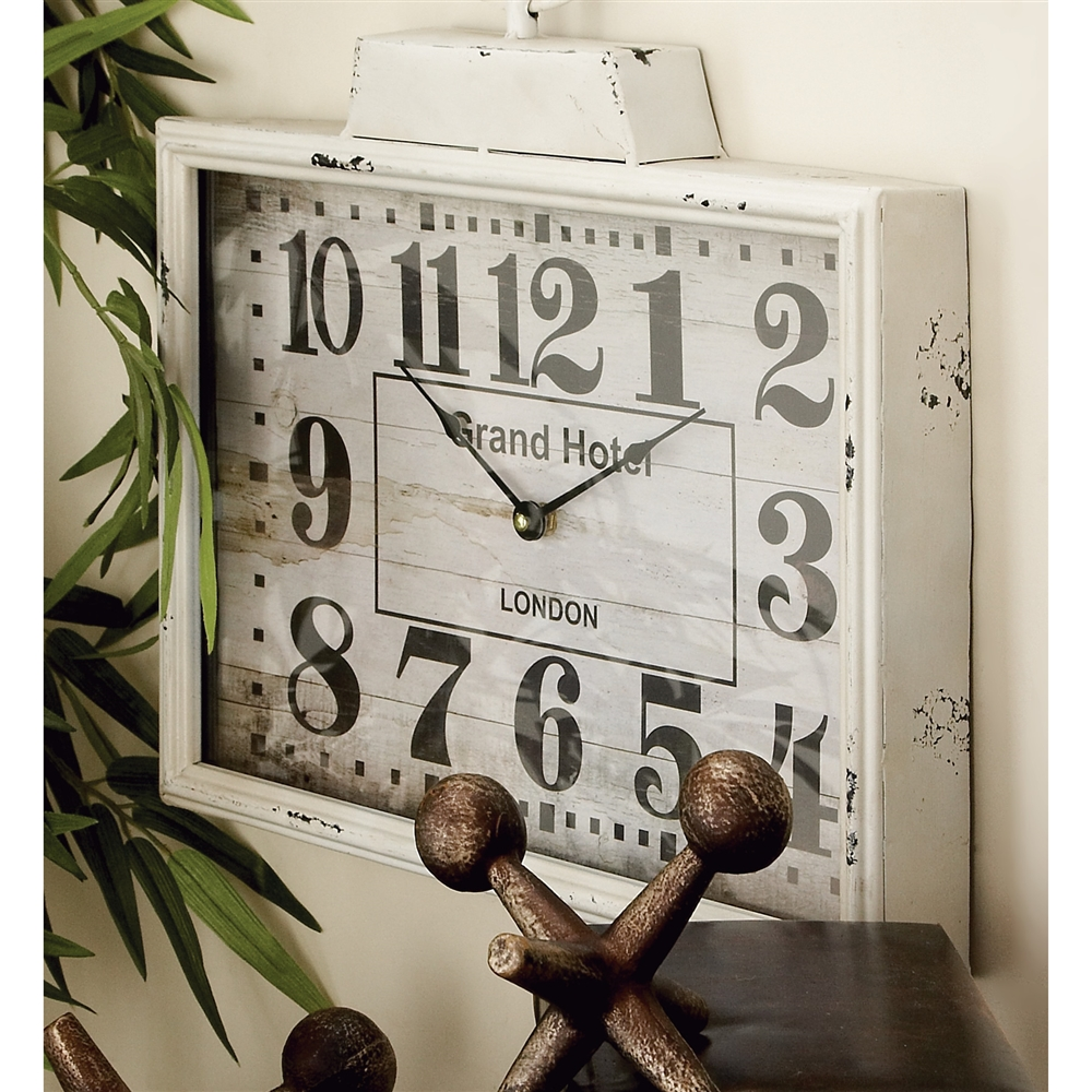 Grayson Lane Analog 15-in X 16-in White Rectangle Wall Standard Clock 4 Grayson Lane Analog 15-in X 16-in White Rectangle Wall Standard Clock - Image 4