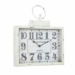 Grayson Lane Analog 15-in X 16-in White Rectangle Wall Standard Clock