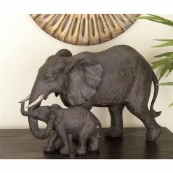Grayson Lane Eclectic Elephant Sculpture - Dark Brown Resin - 9-in X 14-in -GRAYSON LANE SHOP 330858599 AlternateImage1