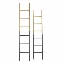 Grayson Lane Set Of 2 71-in , 62-in Industrial Ladder - Brown - Metal