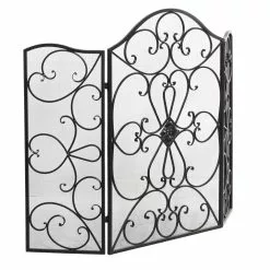Grayson Lane Traditional Fireplace Screen - Black Metal - 36-in X 49-in -GRAYSON LANE SHOP 330858628 MainImage 001