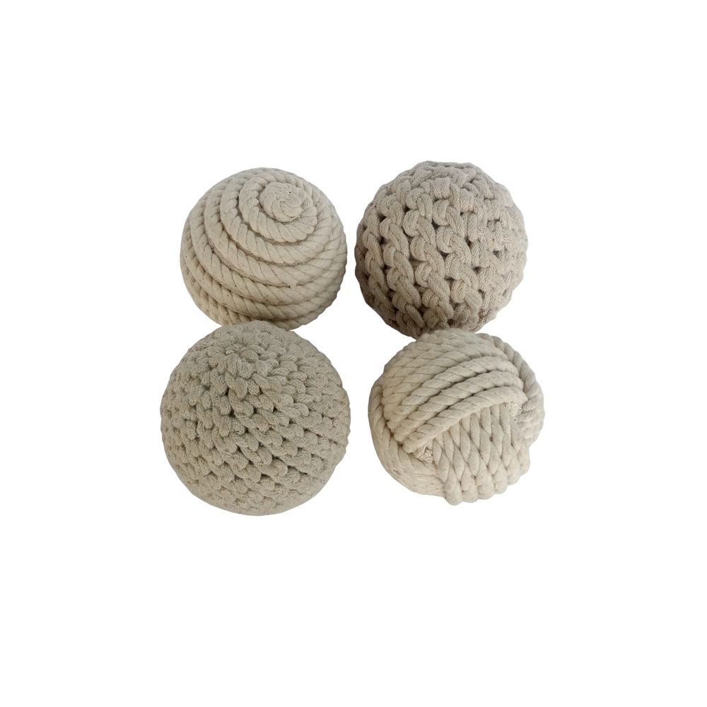 Grayson Lane Set Of 4 4-in - Brown Natural Orbs & Vase Filler Rope 3 Grayson Lane Set Of 4 4-in - Brown Natural Orbs & Vase Filler Rope - Image 3
