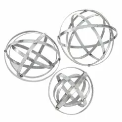 Grayson Lane Set Of 3 6-in , 8-in , 10-in Silver Modern Orbs Balls Sculpture - Metal -GRAYSON LANE SHOP 330858636 AlternateImage3