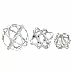 Grayson Lane Set Of 3 6-in , 8-in , 10-in Silver Modern Orbs Balls Sculpture - Metal -GRAYSON LANE SHOP 330858636 MainImage 001