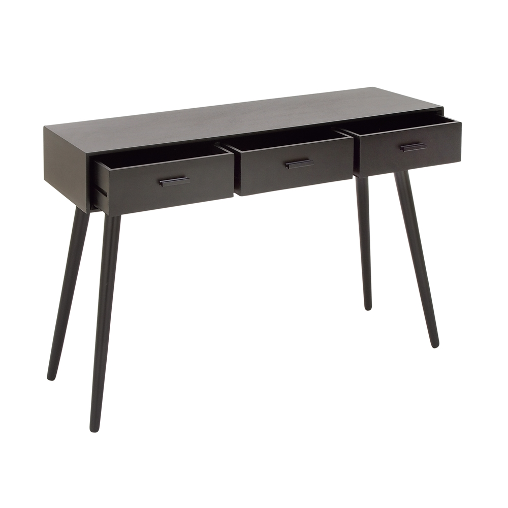 Grayson Lane 29-in X 42-in Wood Modern Console Table - Black 3 Grayson Lane 29-in X 42-in Wood Modern Console Table - Black - Image 3