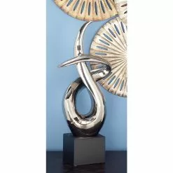 Grayson Lane 22-in X 10-in Modern Sculpture Silver Ceramic Abstract