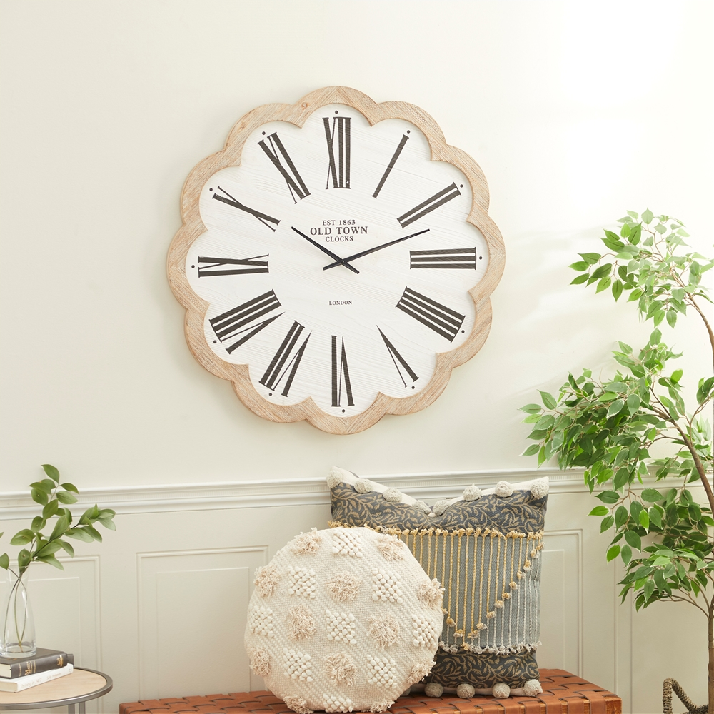 Grayson Lane White Analogue Round Wall Clock 2 Grayson Lane White Analogue Round Wall Clock - Image 2