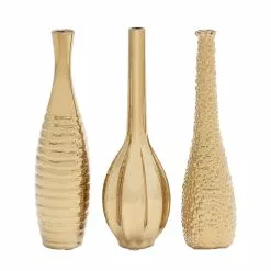Grayson Lane Glam Vase Gold Stoneware - Set Of 3 8 Grayson Lane Glam Vase Gold Stoneware - Set Of 3 -GRAYSON LANE SHOP 330858698 MainImage 001