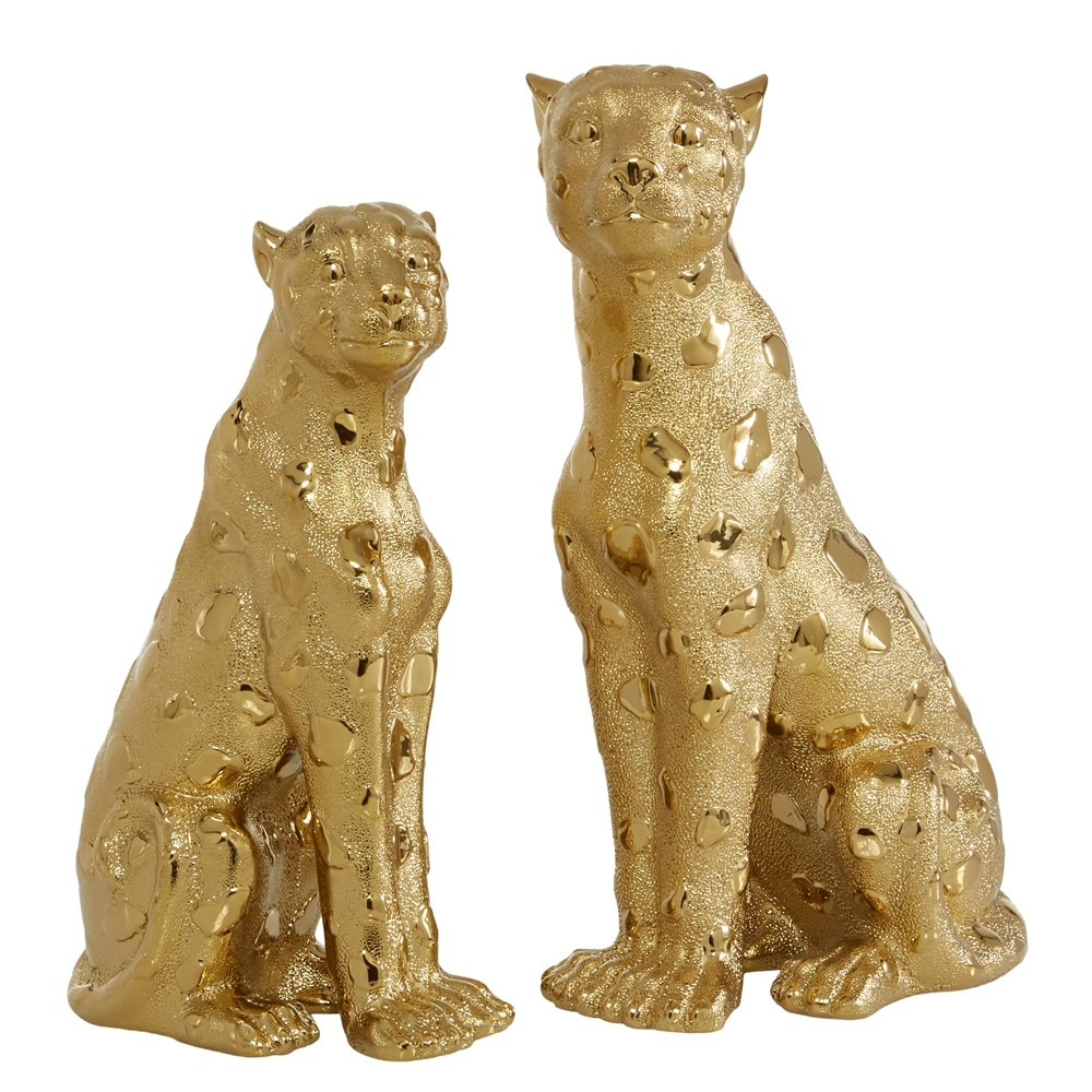 Grayson Lane Gold Glam Leopard Sculpture Porcelain - Set Of 2 4 Grayson Lane Gold Glam Leopard Sculpture Porcelain - Set Of 2 - Image 4