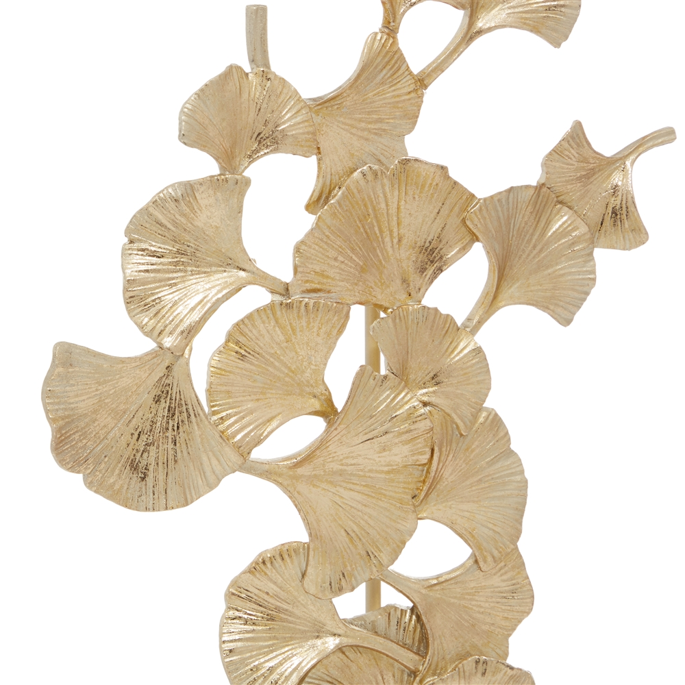 Grayson Lane 20-in X 10-in Contemporary Gingko Leaf Sculpture Gold Polyresin 6 Grayson Lane 20-in X 10-in Contemporary Gingko Leaf Sculpture Gold Polyresin - Image 6