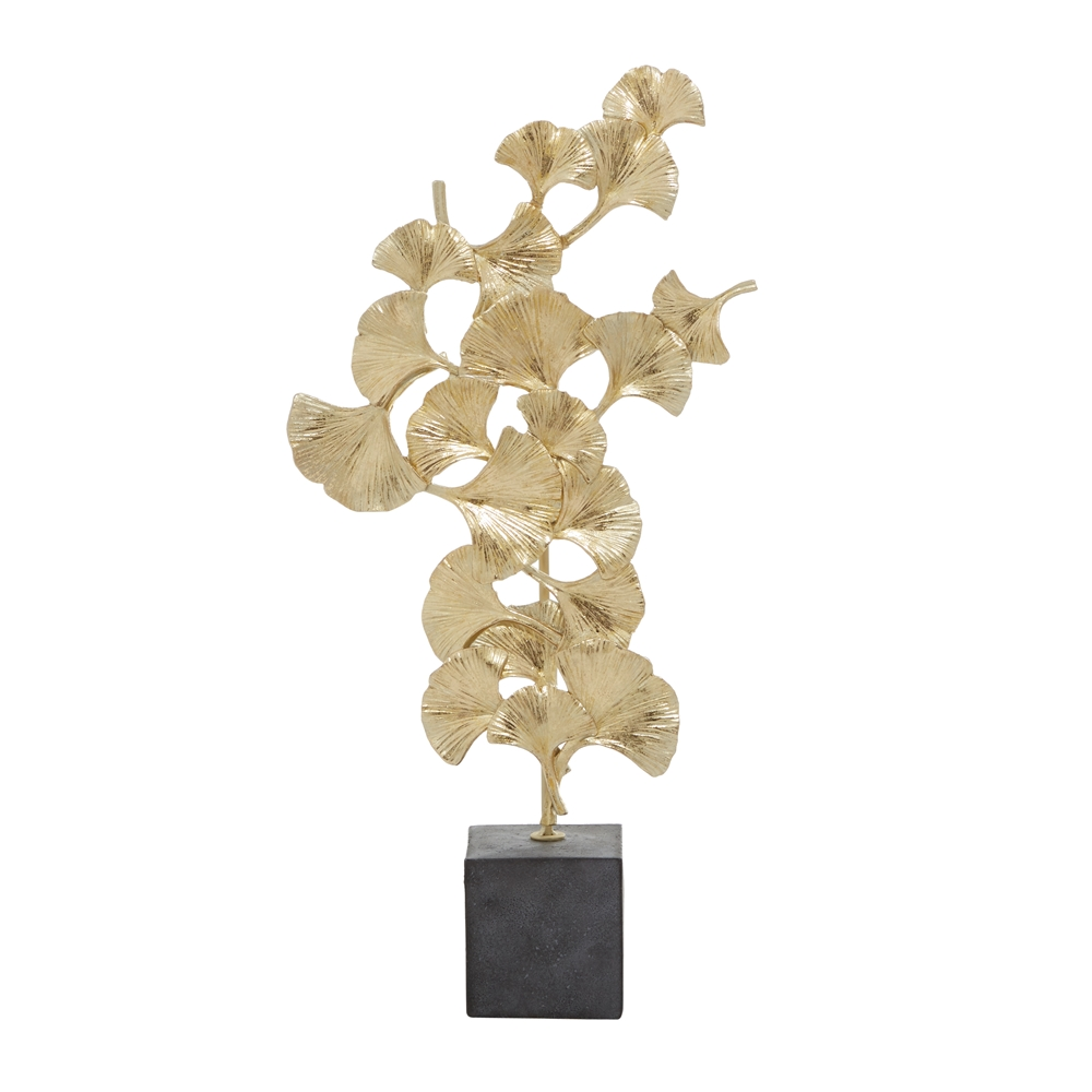 Grayson Lane 20-in X 10-in Contemporary Gingko Leaf Sculpture Gold Polyresin 1 Grayson Lane 20-in X 10-in Contemporary Gingko Leaf Sculpture Gold Polyresin