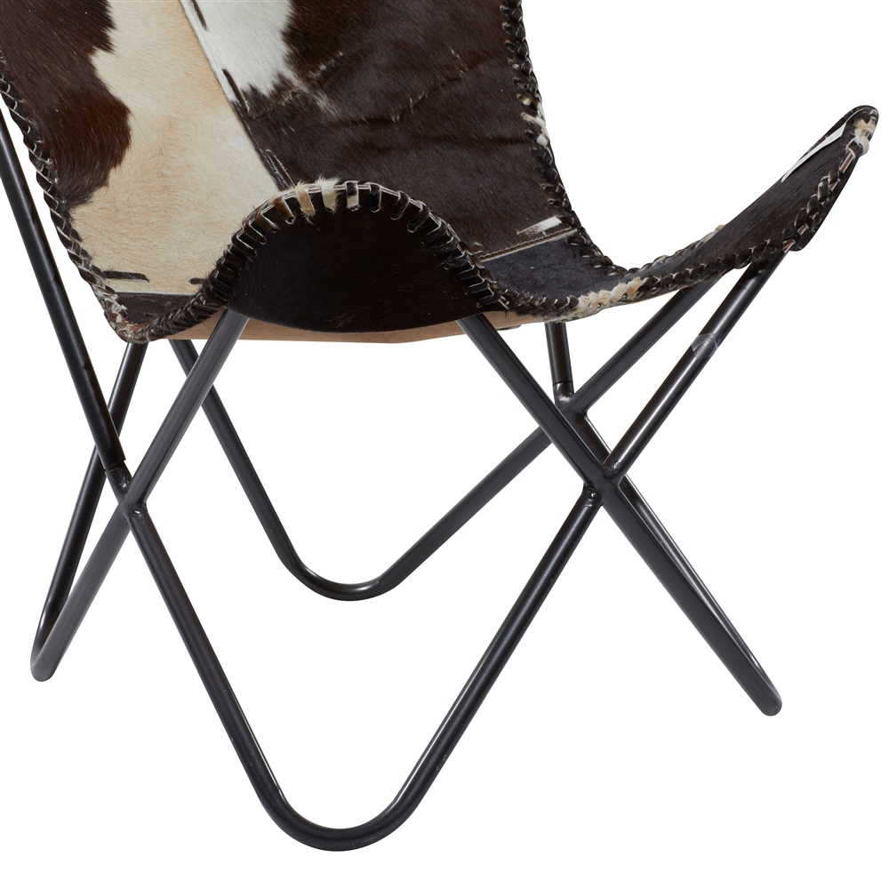 Grayson Lane Rustic Dark Brown And Cream Butterfly Chair 5 Grayson Lane Rustic Dark Brown And Cream Butterfly Chair - Image 5