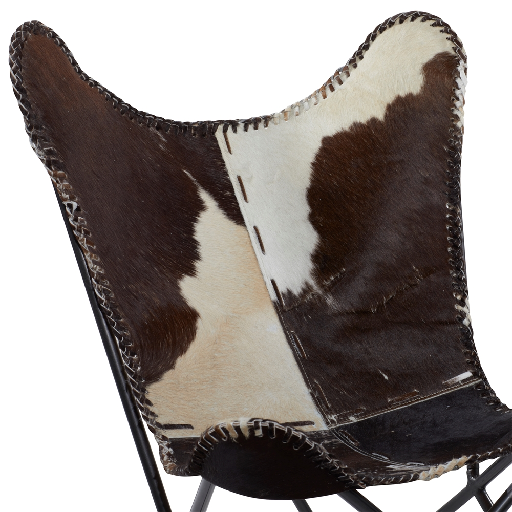 Grayson Lane Rustic Dark Brown And Cream Butterfly Chair 2 Grayson Lane Rustic Dark Brown And Cream Butterfly Chair - Image 2