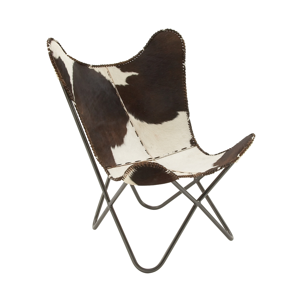 Grayson Lane Rustic Dark Brown And Cream Butterfly Chair 3 Grayson Lane Rustic Dark Brown And Cream Butterfly Chair - Image 3