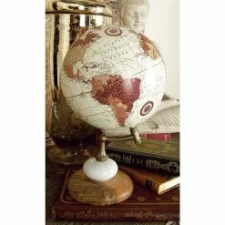 Grayson Lane 13-in X 8-in Contemporary Globe Cream Mango Wood And Marble -GRAYSON LANE SHOP 330858765 AlternateImage1