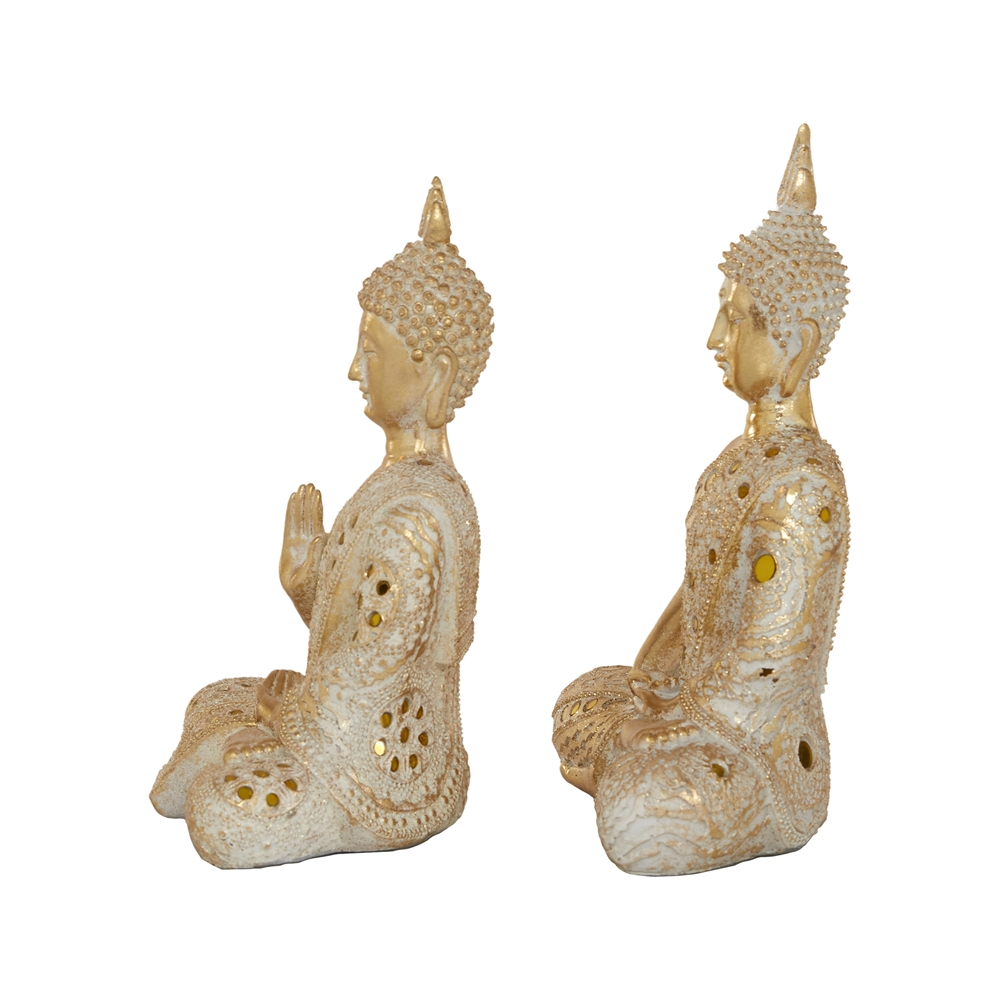 Grayson Lane Gold Glam Buddha Sculpture In Polystone - Set Of 2 2 Grayson Lane Gold Glam Buddha Sculpture In Polystone - Set Of 2 - Image 2