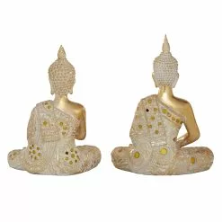 Grayson Lane Gold Glam Buddha Sculpture In Polystone - Set Of 2