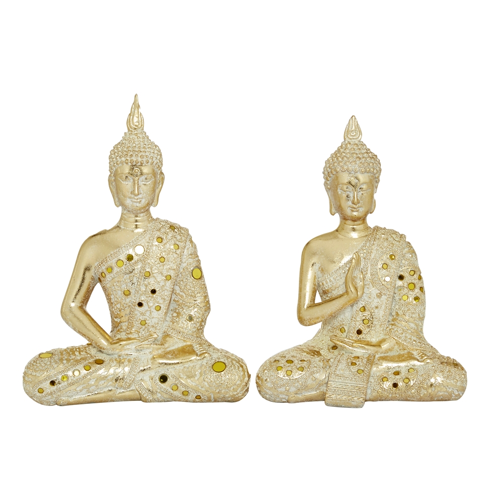 Grayson Lane Gold Glam Buddha Sculpture In Polystone - Set Of 2 5 Grayson Lane Gold Glam Buddha Sculpture In Polystone - Set Of 2 - Image 5