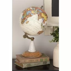 Grayson Lane 14-in X 8-in Contemporary Globe Mango Wood And Marble