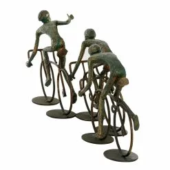 Grayson Lane 8-in X 20-in Sculpture Bronze Polystone Cyclists