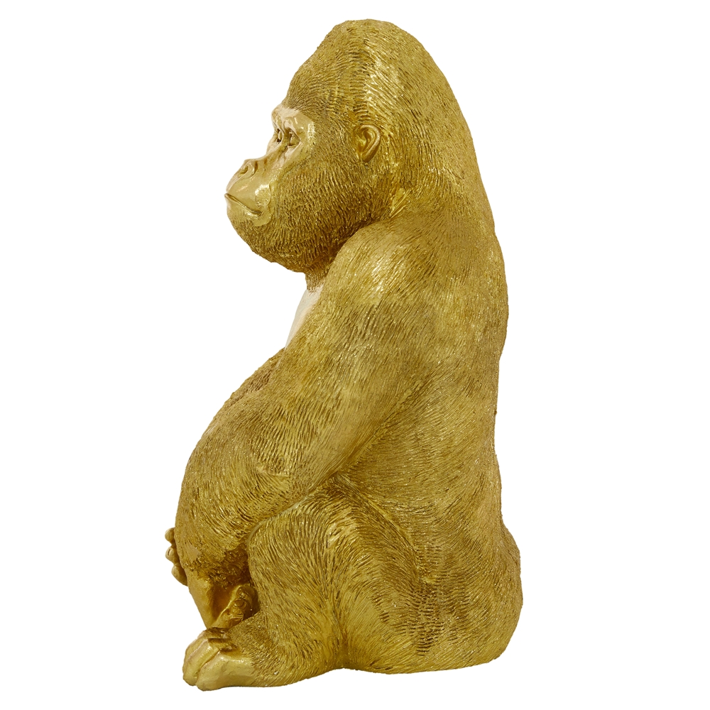 Grayson Lane 15-in X 11-in Traditional Sculpture Gold Polystone Gorilla 1 Grayson Lane 15-in X 11-in Traditional Sculpture Gold Polystone Gorilla